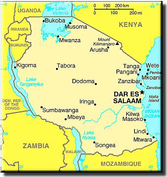 map of tanzania. map of tanzania