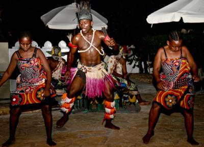 Traditional wedding dances by locals in traditional dress