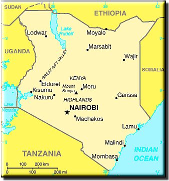 map of kenya