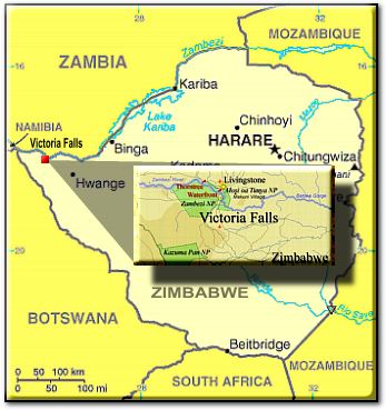 Victoria Falls map