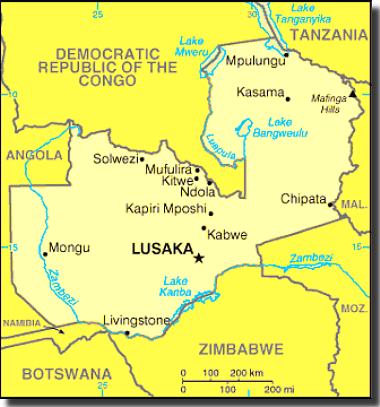 Zambia map