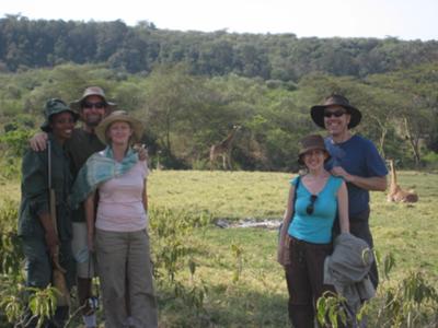 Walking with giraffes in Arusha National Park