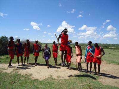 Masai Tribesman Jumping